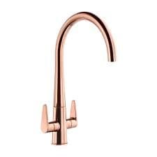 Abode Coniq R Twin Lever Monobloc with Swivel Spout Polished Copper Tap AT2126