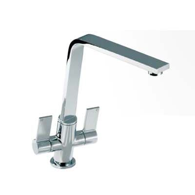 Abode Linear Flair Twin Lever Monobloc With Swivel Spout Chrome AT1220