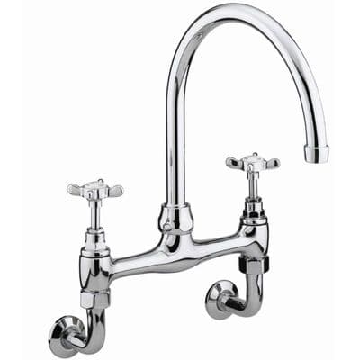 Bristan 1901 Wall Mounted Bridge Sink Mixer Kitchen Tap Chrome N WMDSM C