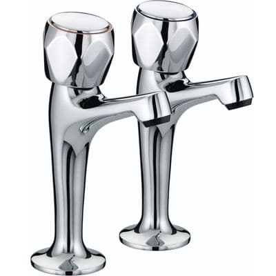 Bristan Club High Neck Pillar Kitchen Taps Chrome VAC HNK C MT