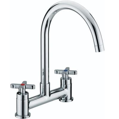 Bristan Design Utility X Head Deck Sink Mixer Kitchen Tap Chrome DUX DSM C