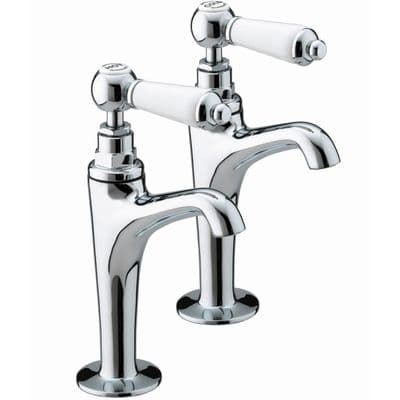 Bristan Renaissance High Neck Pillar Kitchen Taps Chrome RS HNK C