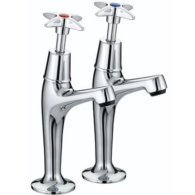 Bristan X Head High Neck Pillar Kitchen Taps Chrome VAX HNK C