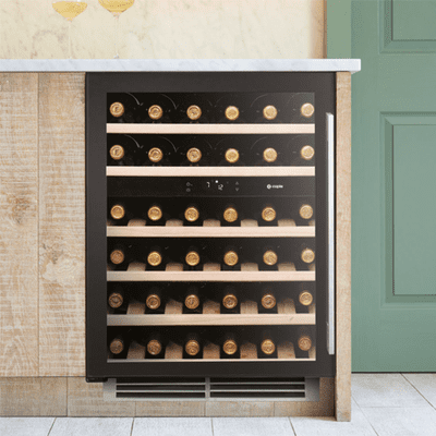 Caple Undercounter Dual Zone Wine Cooler Black Glass Wi6136