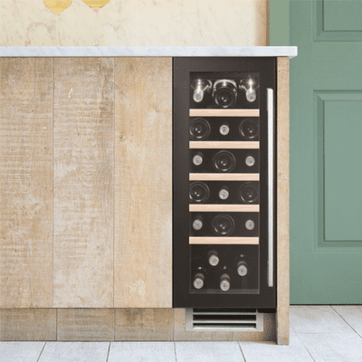 Caple Undercounter Single Zone Wine Cooler Black Glass Wi3126