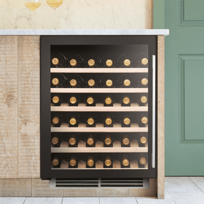 Caple Undercounter Single Zone Wine Cooler Black Glass Wi6143