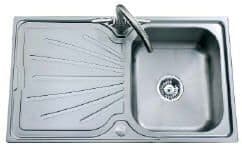 Clearwater Deep Blue Single Bowl and Drainer Brushed Steel - DB5B