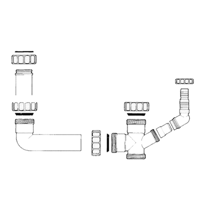 Clearwater Plumbing Kit For 1.5/2.0 Bowl Kitchen Sink White Plastic WPK15