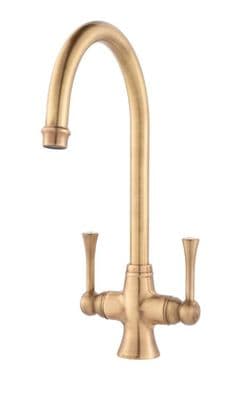 Clearwater Regent Twin Lever Monobloc Mixer With Swivel Spout Antique Bronze LANBZ