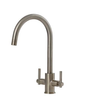 Clearwater Rococo Brushed Nickel Twin Lever Twist & Spray Kitchen Tap ROC2BN