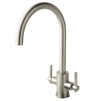 Clearwater Rococo Twin Lever Monobloc With Swivel Spout Brushed Nickel RO81062BS