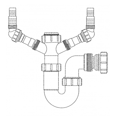 Clearwater Single Bowl Kitchen Sink Waste Trap Kit White Plastic WST