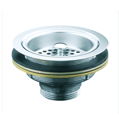 Clearwater Standard Deluxe 90mm Basket Strainer Waste Chrome DWC