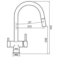 Clearwater Toledo Matt Black Filter Pull-Out Kitchen Tap TO2MB