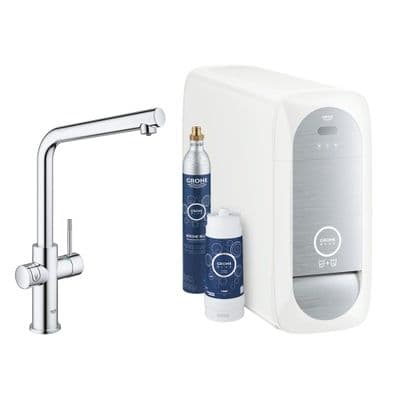 Grohe Blue Home L-Spout Starter Tap Kit Star Light SuperSteel 31454DC1