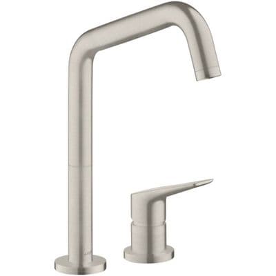 Hansgrohe Axor Citterio 2-Hole Single Lever Kitchen Mixer, Swivel Spout Stainless Steel 34823800