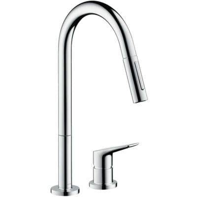 Hansgrohe Axor Citterio 2-Hole Single Lever Kitchen Mixer with Pull-Out Spray Chrome 34824000