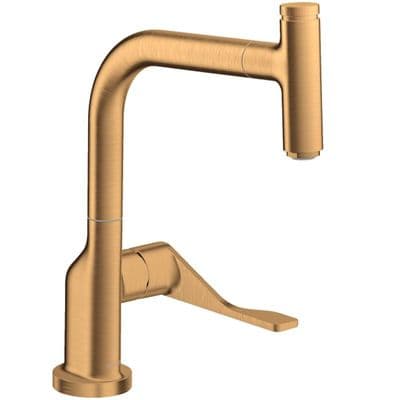 Hansgrohe Axor Citterio Single Lever Kitchen Mixer with Pull-Out Spout Brushed Gold-Optic 39864250