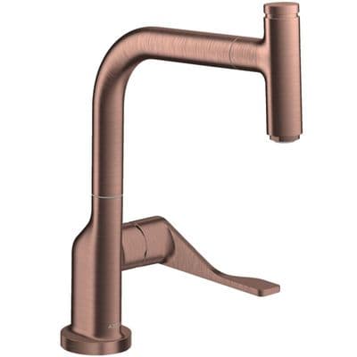 Hansgrohe Axor Citterio Single Lever Kitchen Mixer with Pull-Out Spout Brushed RedGold 39864310