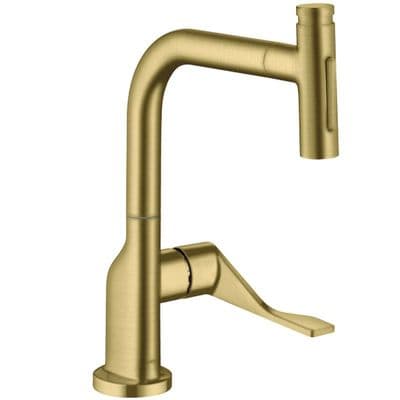Hansgrohe Axor Citterio Single Lever Kitchen Mixer with Pull-Out Spray Brushed Brass 39862950