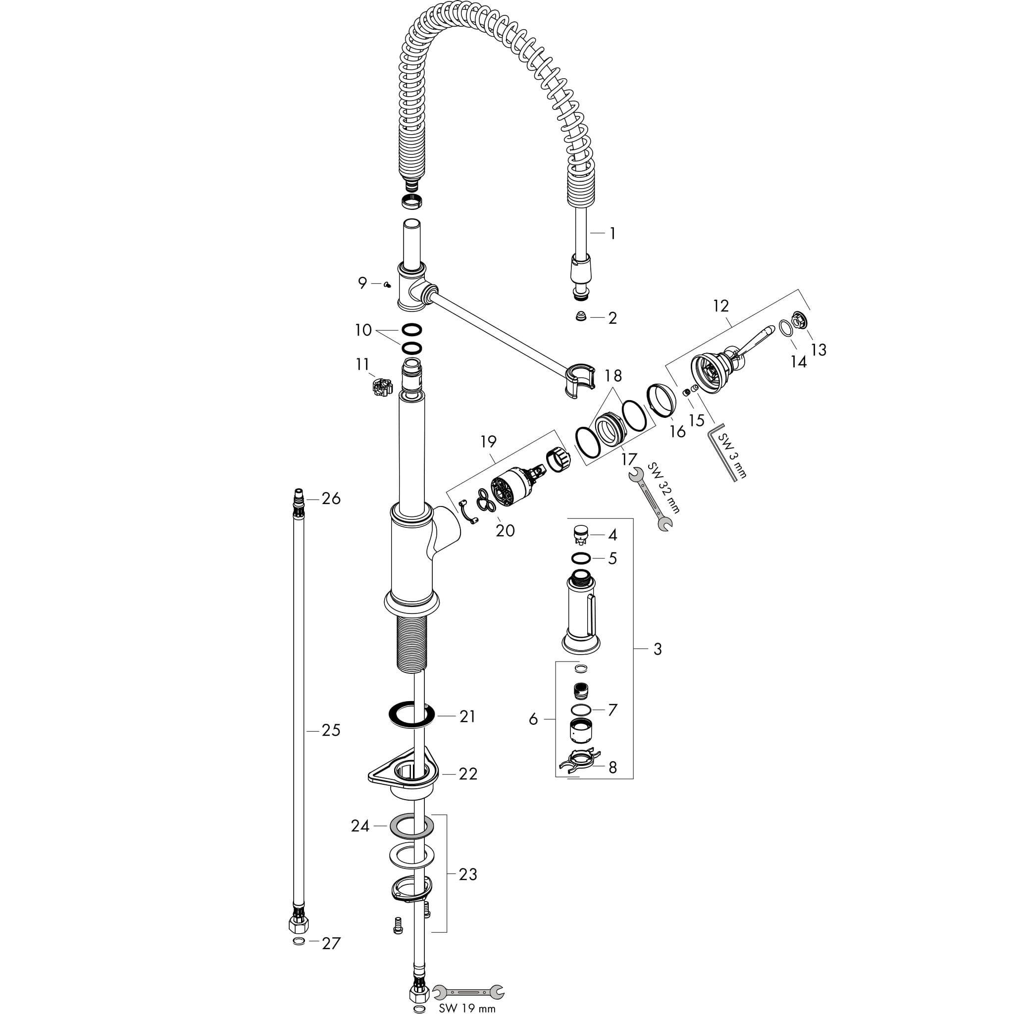 Hansgrohe Axor Montreux Single Lever Kitchen Mixer Tap Chrome 16582000