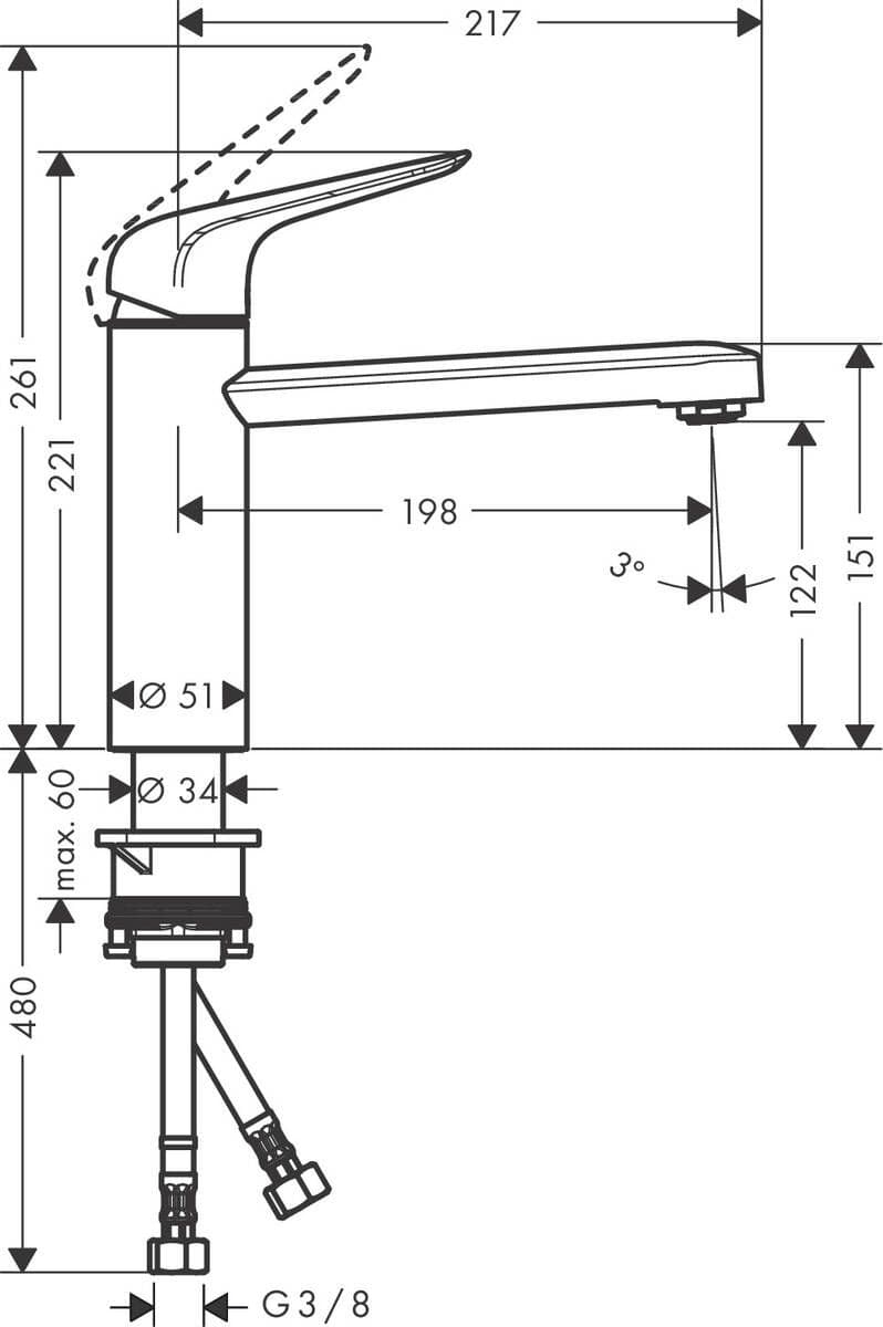 Hansgrohe Focus M42 Single Lever Kitchen Tap Mixer Stainless Steel 71806800