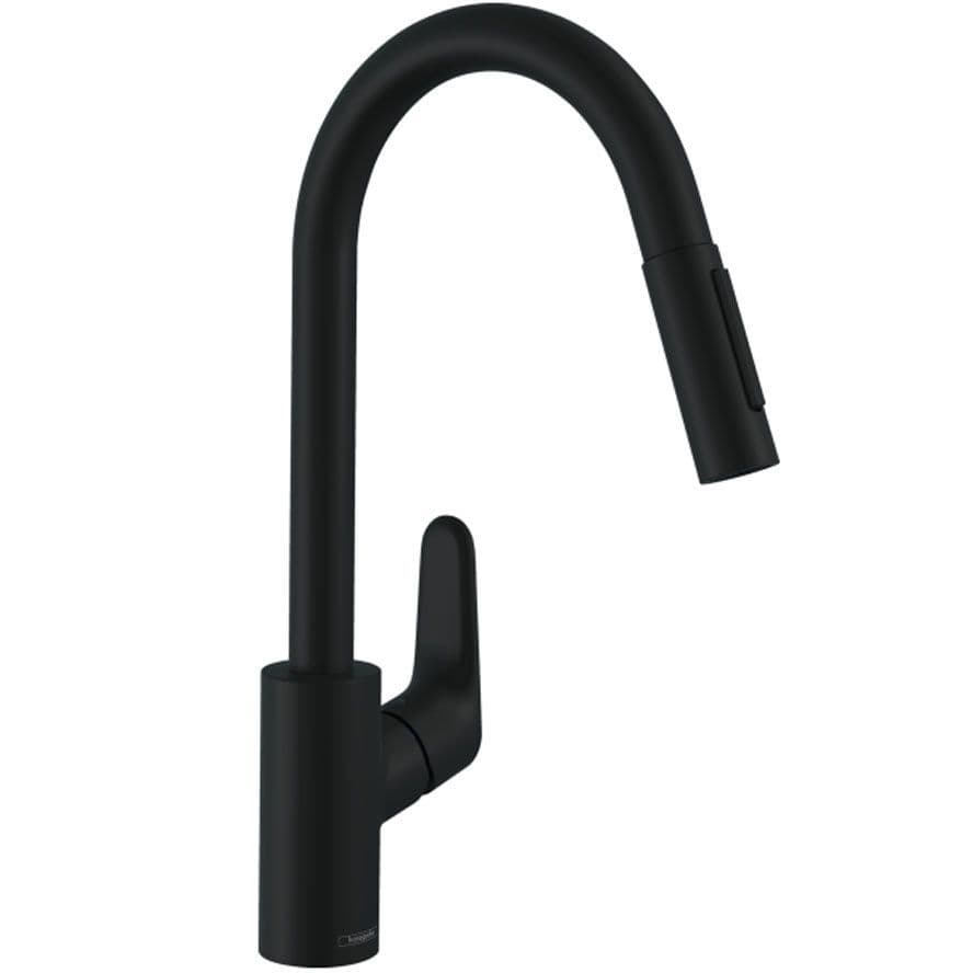 Hansgrohe Focus Single Lever Kitchen Pull-Out Spray Matt Black 31815670