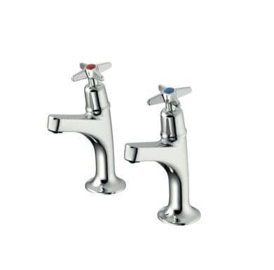 Ideal Standard Sink pillar Taps High Neck Crosshead Handles Chrome B9879