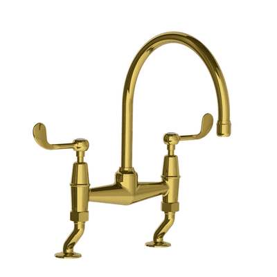 Lefroy Brooks 1900 Classic Connaught Lever Kitchen Bridge Mixer Antique Gold CL1517AG