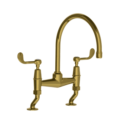 Lefroy Brooks 1900 Classic Connaught Lever Kitchen Bridge Mixer Polished Brass  CL1517PB