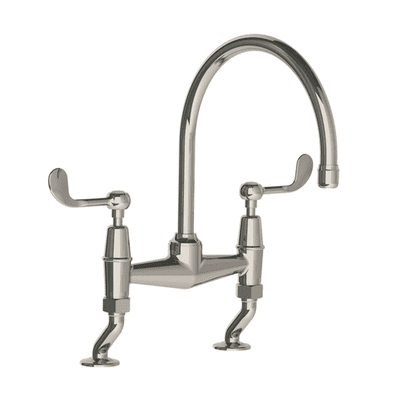 Lefroy Brooks 1900 Classic Connaught Lever Kitchen Bridge Mixer Silver Nickel CL1517NK