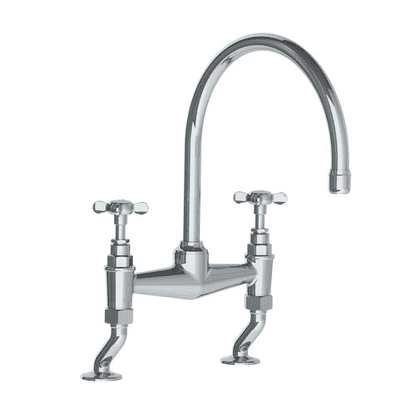 Lefroy Brooks 1900 Classic Deck Mounted Kitchen Bridge Mixer Chromium Plate LB1517CP