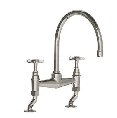 Lefroy Brooks 1900 Classic Deck Mounted Kitchen Tap Bridge Mixer Silver Nickel  LB1517NK