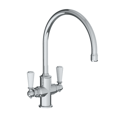 Lefroy Brooks 1900 Classic Kitchen Tap Mono Mixer With White Levers Chromium Plate WL1550CP