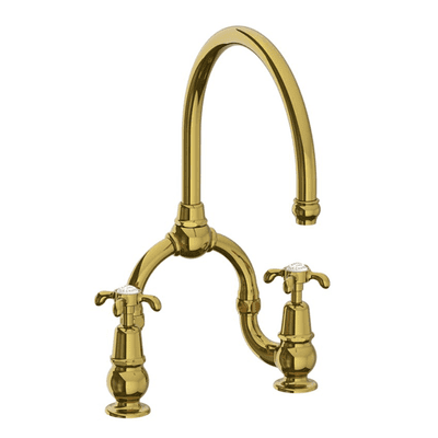 Lefroy Brooks 1910 La Chapelle Kitchen Tap Bridge Mixer Antique Gold FH1530AG