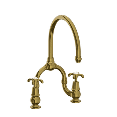 Lefroy Brooks 1910 La Chapelle Kitchen Tap Bridge Mixer Polished Brass FH1530PB