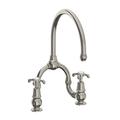 Lefroy Brooks 1910 La Chapelle Kitchen Tap Bridge Mixer Silver Nickel FH1530NK