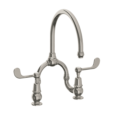 Lefroy Brooks 1910 La Chapelle Kitchen Tap Bridge Mixer Silver Nickel FL1530NK