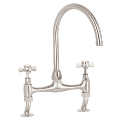 Mayfair Edwardian Kitchen Tap Bridge Sink Mixer Brushed Nickel Finish  KIT207
