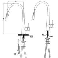 Mayfair Palazzo Glo Mono Pull Out Handset Kitchen Mixer Tap Brushed Nickel KIT165