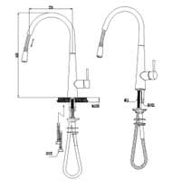 Mayfair Palazzo Glo Mono Pull Out Handset Kitchen Tap  Mixer Chrome KIT161