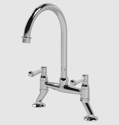 Nuie Bridge Sink Mixer with Topaz Lever Kitchen Tap Chrome KB317