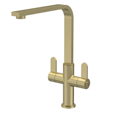 Nuie Churni Mono Dual Lever Kitchen Tap Brushed Brass KCH805DL