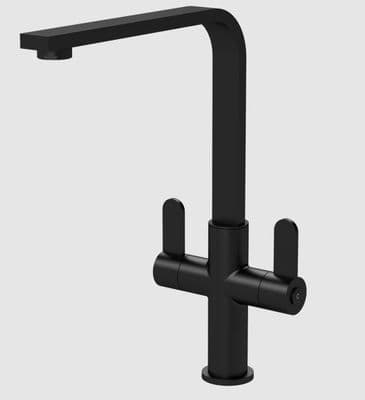 Nuie Churni Mono Dual Lever Matte Black Kitchen Tap KCH405DL