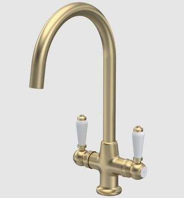 Nuie Cruciform Sink Mixer Lever Kitchen Tap Brushed Brass KB804