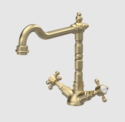 Nuie French Classic Mono Sink Mixer Kitchen Tap Brushed Brass KB805