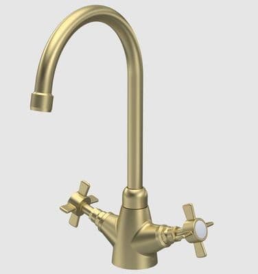 Nuie Traditional Mono Sink Mixer Kitchen Tap Brushed Brass KB803