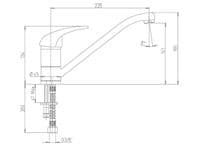 Paini Contemporary One Tap Hole Monobloc Cross Lever Tap Brushed 64PW572OCUK