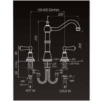 Perrin & Rowe Alsace Three-Hole Sink Mixer Kitchen Tap With Lever Handles Chrome 4771CP