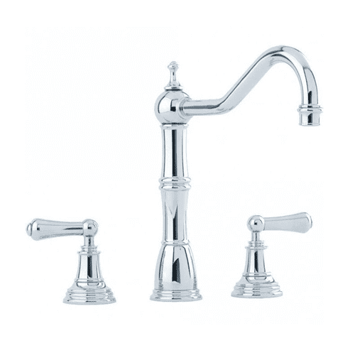 Perrin & Rowe Alsace Three-Hole Sink Mixer Kitchen Tap With Lever Handles Chrome 4771CP